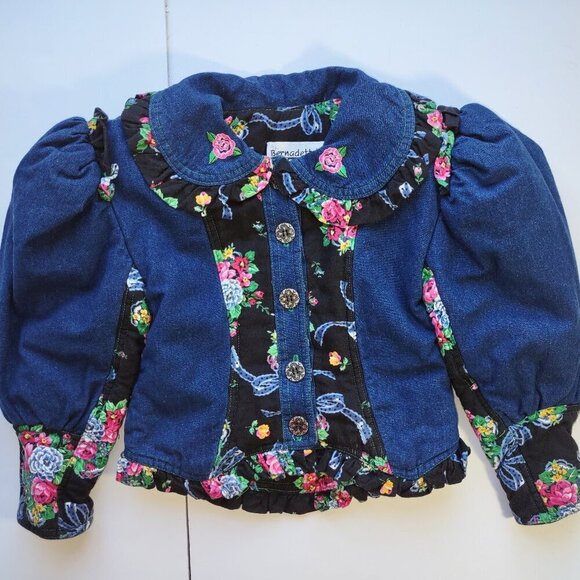 Bernadette's Biscotti Other - Bernadette Biscotti Vintage Floral & Denim Girl Jacket Western Praire Size 6